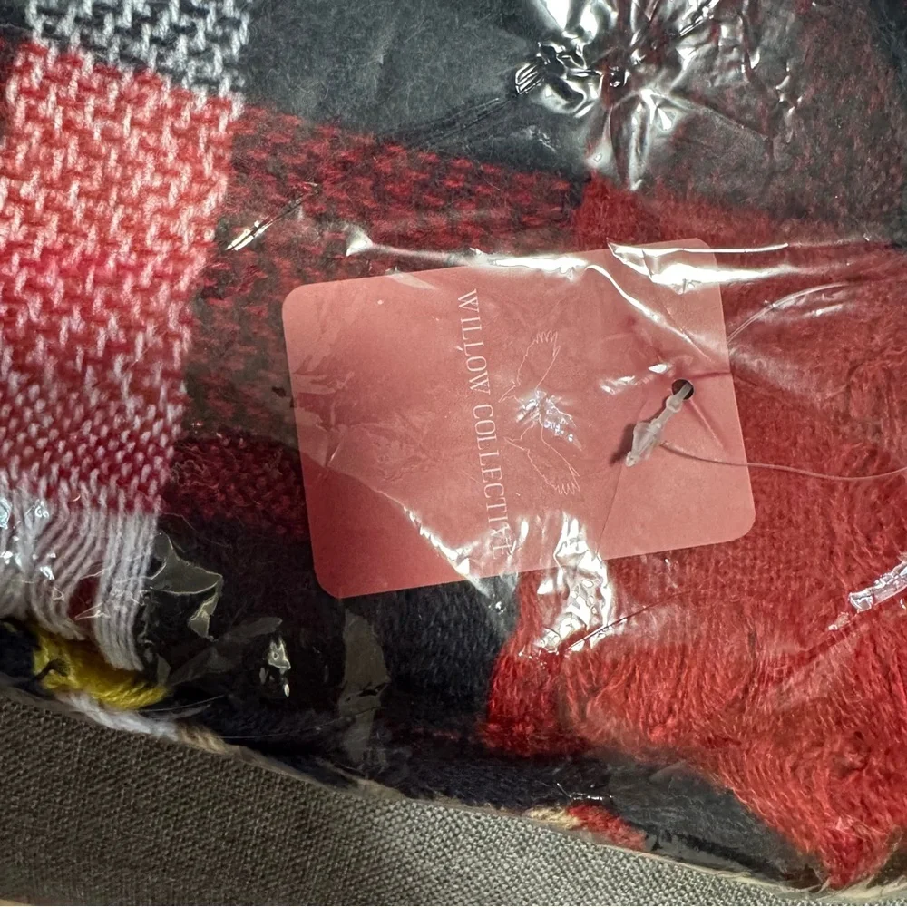Plaid Red and Black Scarf